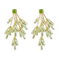 E fashion diamond leaves earrings  temperament sweet Leaf earring Alloy tassel..