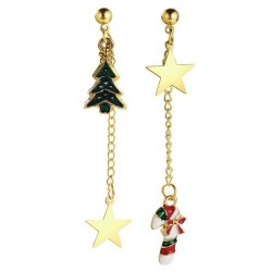 occidental style christmas earrings creative fine christmas day gift christmas tree Five-pointed star earring