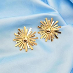 occidental style fashion daisy personality samll Earring Double layer surface ..