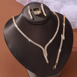  occidental style fashion woman clavicle chain bracelet ring necklace ear stud..