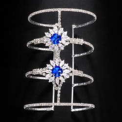 new multilayer blue Rhinestone bangle  occidental style fashion zircon opening..