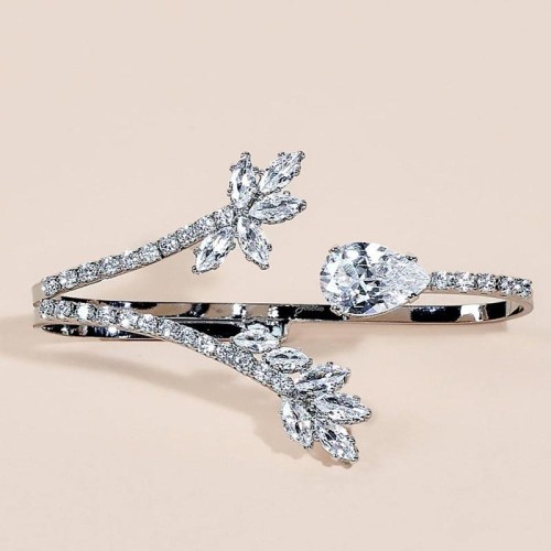  lady zircon bangle  bride wedding opening chain  lady bracelet