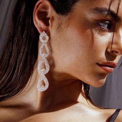 new drop Rhinestone ear stud  fashion Street Snap long style pendant earrings ..