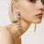 occidental style trend Rhinestone tassel earrings  fashion high geometry blue diamond woman style Earri