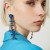occidental style trend Rhinestone tassel earrings  fashion high geometry blue diamond woman style Earri