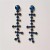 occidental style trend Rhinestone tassel earrings  fashion high geometry blue diamond woman style Earri