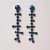 occidental style trend Rhinestone tassel earrings  fashion high geometry blue diamond woman style Earri