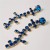 occidental style trend Rhinestone tassel earrings  fashion high geometry blue diamond woman style Earri