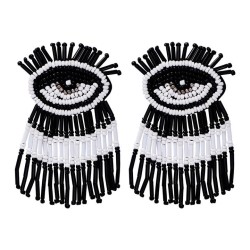 personality ethnic style handmade beads surface crystal beads eyes tassel ear ..