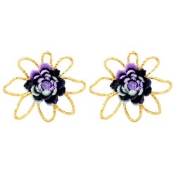 occidental style exaggerating big earrings flowers ear stud samll flowers temp..