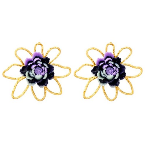 occidental style exaggerating big earrings flowers ear stud samll flowers temperament
