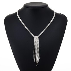 fashion  Rhinestone claw chain necklace woman temperament fully-jewelled tasse..