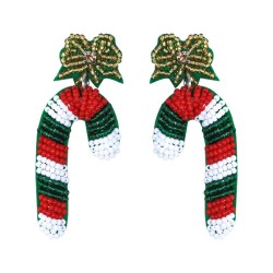 occidental style personality christmas lovely cartoon handmade beads bow earri..