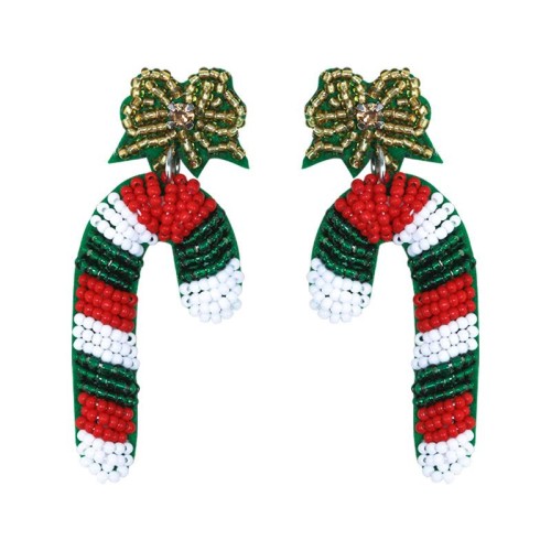 occidental style personality christmas lovely cartoon handmade beads bow earring earrings