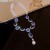 silver diamond Pearl tassel ear stud necklace retro palace wind earrings Earring woman