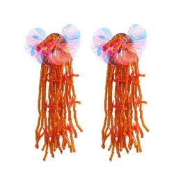 summer flowers earrings occidental style exaggerating Earring lady plastic seq..