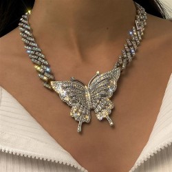 occidental style  fully-jewelled buckle chain  punk exaggerating diamond big b..