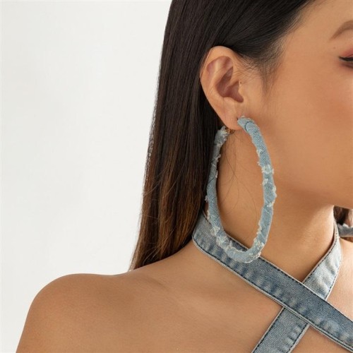 occidental style  retro exaggerating Cowboy print circle ear stud woman  brief twining cirque Earring