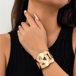 occidental style  personality trend Word buckle opening bangle  punk width sur..