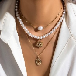 occidental style  beads necklace imitate Pearl  starfish Shells retronecklace