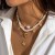 occidental style  beads necklace imitate Pearl  starfish Shells retronecklace
