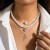 occidental style  beads necklace imitate Pearl  starfish Shells retronecklace