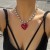 occidental style  exaggerating big love pendant necklace  brief long style velvet chain tassel