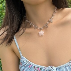 occidental style wind sweet Irregular gravel clavicle necklace ins brief beads
