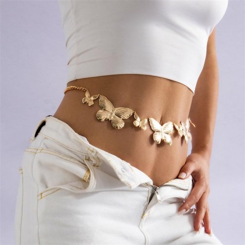 occidental style  punk three-dimensional splice layer butterfly chain woman  brief geometry all-Purpose cha