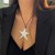 occidental style  exaggerating Five-pointed star pendant necklace  brief velvet tassel