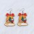christmas ear stud earrings balloon Santa Claus brief print earring
