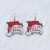 christmas ear stud earrings balloon Santa Claus brief print earring