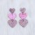three love splice ear stud earrings color gradual change heart-shaped Acrylic sweet all-Purpose ear