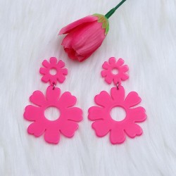  color hollow flowers earrings brief occidental style wind Acrylic earring wom..