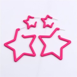 color star set Acrylic earrings ear stud brief fashion day Five-pointed star e..
