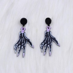ear stud earrings fashion trend personality occidental style claw skull earrin..