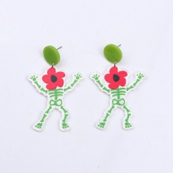  ear stud earring fashion personality Acrylic skull flowers earrings woman