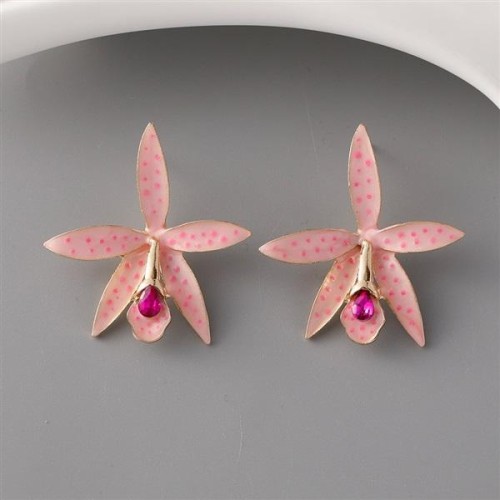 occidental style brief flowers ear stud Alloy diamond earrings fashion all-Purpose Earring