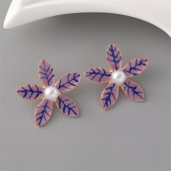 occidental style fashion brief all-Purpose creative flowers earrings Alloy ena..