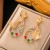 (EHG3 76C  Gold)occidental style stainless steel color zircon Earring tassel high temperament hollow butterfly earrings