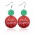christmas Round leather earrings frostingPU christmas tree occidental style