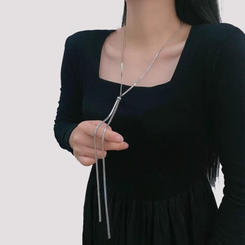 occidental style fashion long necklace woman samll high snake chain brief all-Purpose sweater chain