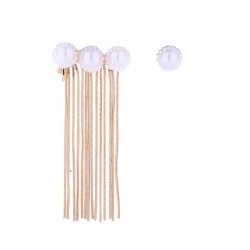 occidental style asymmetry long style Ear clip personality temperament tassel ..