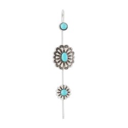 E Bohemia three-dimensional flower watch-face ear stud  retro geometry long st..