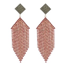 E occidental style retro fully-jewelled claw chain tassel earrings  exaggerati..