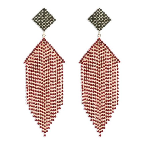 E occidental style retro fully-jewelled claw chain tassel earrings  exaggerating wind geometry long style 