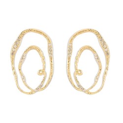 E occidental style fashion geometry Irregular diamond ear stud  retro exaggera..