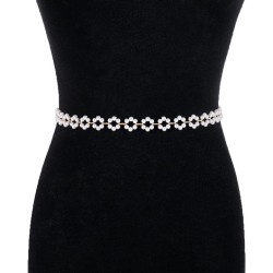  fashion elegant flowers Pearl chain  creative hollow samll chain woman