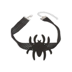  black spider chain  exaggerating skull pendant day necklace