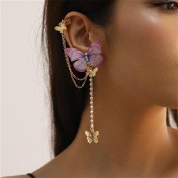 E occidental style woman butterfly Ear clip ear stud fashion temperament tasse..